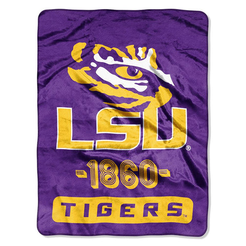 LSU Tigers NCAA Micro Raschel Blanket (Varsity Series) (48x60)