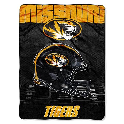 Missouri Tigers NCAA Micro Raschel Blanket (Overtime Series) (80x60)