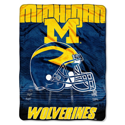 Michigan Wolverines NCAA Micro Raschel Blanket (Overtime Series) (80x60)