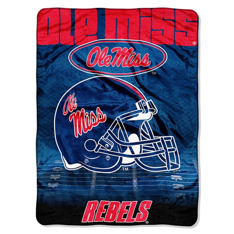 Mississippi Rebels NCAA Micro Raschel Blanket (Overtime Series) (80x60)