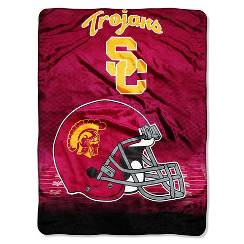 USC Trojans NCAA Micro Raschel Blanket (Overtime Series) (80x60)