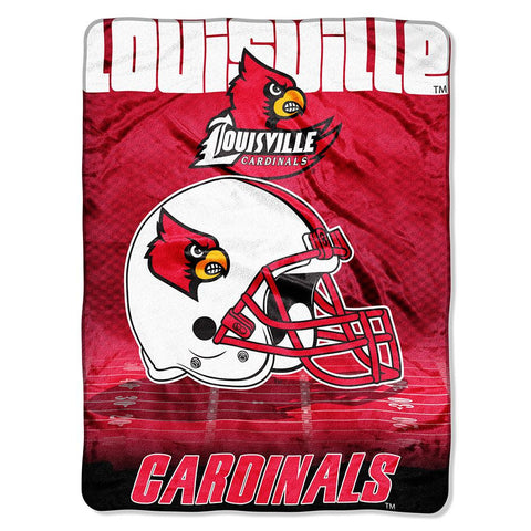 Louisville Cardinals NCAA Micro Raschel Blanket (Overtime Series) (80x60)