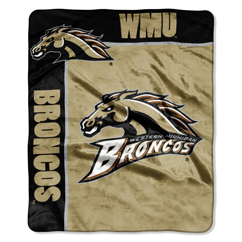 Western Michigan Broncos NCAA Royal Plush Raschel Blanket (School Spirit Series) (50in x 60in)