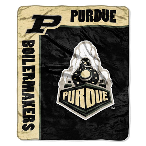 Purdue Boilermakers NCAA Royal Plush Raschel Blanket (School Spirit Series) (50in x 60in)