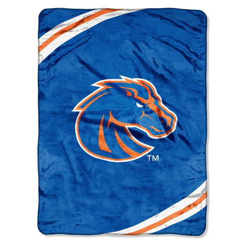 Boise State Broncos NCAA Royal Plush Raschel Blanket (Force Series) (60x80)