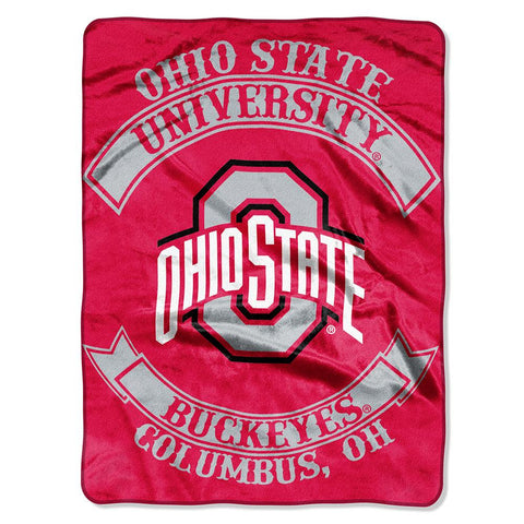 Ohio State Buckeyes NCAA Royal Plush Raschel Blanket (Rebel Series) (60x80)