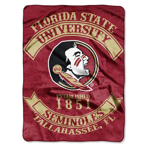 Florida State Seminoles NCAA Royal Plush Raschel Blanket (Rebel Series) (60x80)