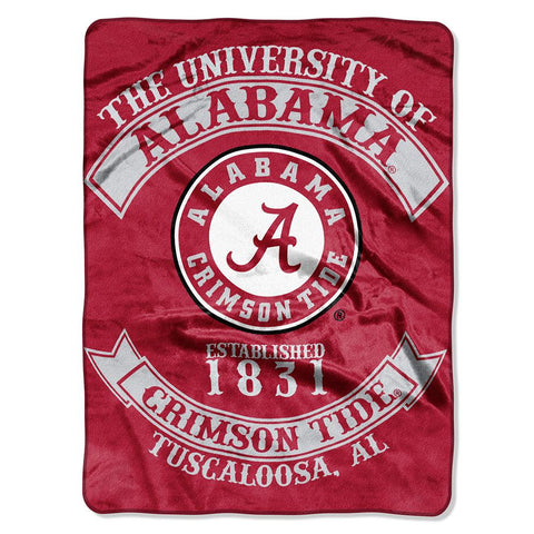 Alabama Crimson Tide NCAA Royal Plush Raschel Blanket (Rebel Series) (60x80)