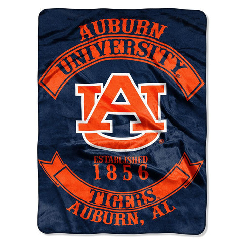 Auburn Tigers NCAA Royal Plush Raschel Blanket (Rebel Series) (60x80)