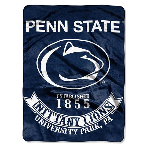 Penn State Nittany Lions NCAA Royal Plush Raschel Blanket (Rebel Series) (60x80)