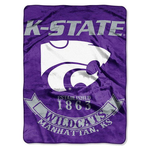 Kansas State Wildcats NCAA Royal Plush Raschel Blanket (Rebel Series) (60x80)