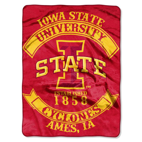Iowa State Cyclones NCAA Royal Plush Raschel Blanket (Rebel Series) (60x80)