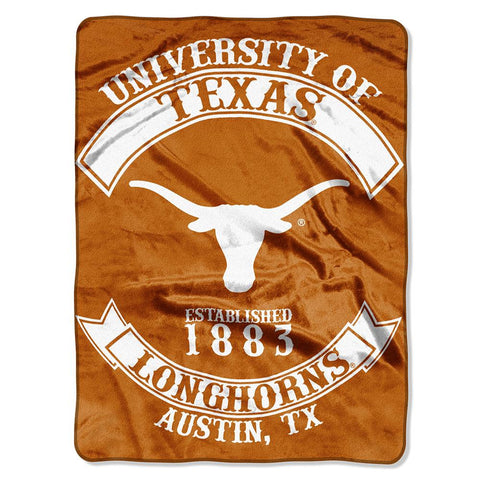 Texas Longhorns NCAA Royal Plush Raschel Blanket (Rebel Series) (60x80)
