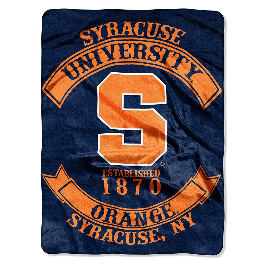Syracuse Orange NCAA Royal Plush Raschel Blanket (Rebel Series) (60x80)
