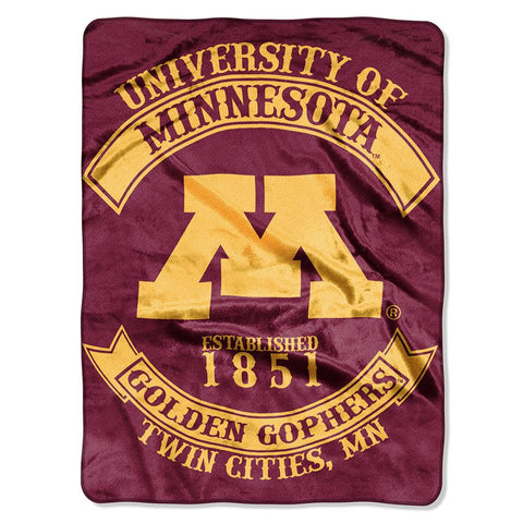 Minnesota Golden Gophers NCAA Royal Plush Raschel Blanket (Rebel Series) (60x80)