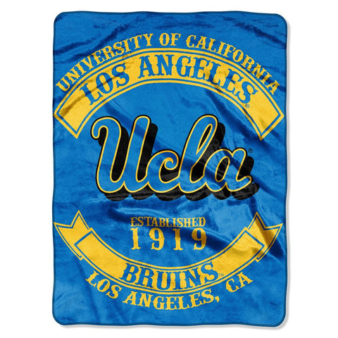 UCLA Bruins NCAA Royal Plush Raschel Blanket (Rebel Series) (60x80)