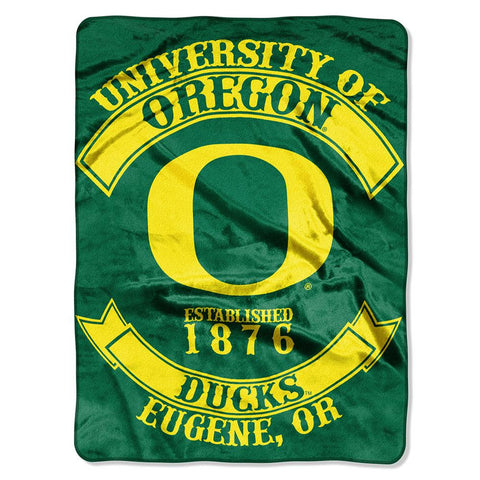 Oregon Ducks NCAA Royal Plush Raschel Blanket (Rebel Series) (60x80)
