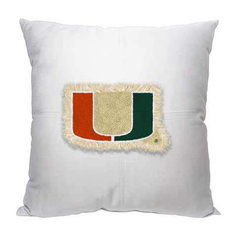 Miami Hurricanes NCAA Team Letterman Pillow (18x18)