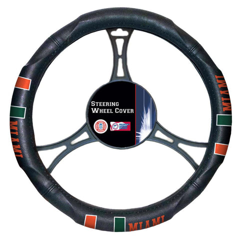 Miami Hurricanes NCAA Steering Wheel Cover (14.5 to 15.5)