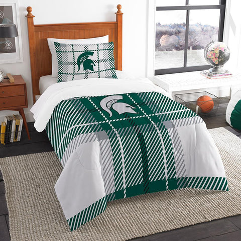 Michigan State Spartans NCAA Twin Comforter Set (Soft & Cozy) (64 x 86)