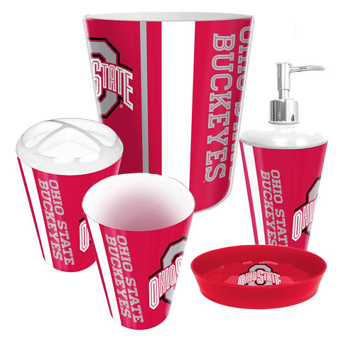 Ohio State Buckeyes NCAA Complete Bathroom Accessories 5pc Set