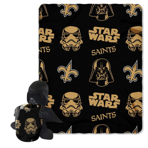 New Orleans Saints NFL Star Wars Darth Vader Hugger & Fleece Blanket Throw Set