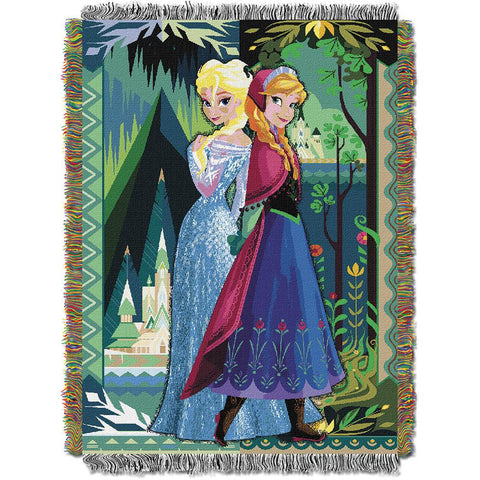 Disney's Frozen Two Worlds One Heart  Woven Tapestry Throw (48inx60in)