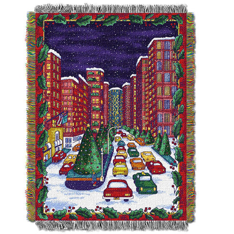 Holiday Citye  Woven Tapestry Throw (48inx60in)