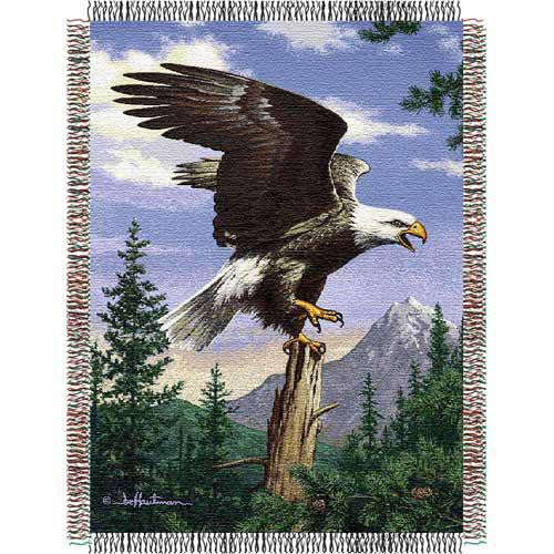 Hautman Bros Eagle Perch Triple Woven Jacquard Throw (48x60)