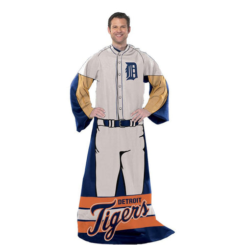 Detroit Tigers MLB Adult Uniform Comfy Throw Blanket w- Sleeves