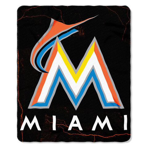 Miami Marlins MLB Light Weight Fleece Blanket (Wicked Series) (50inx60in)