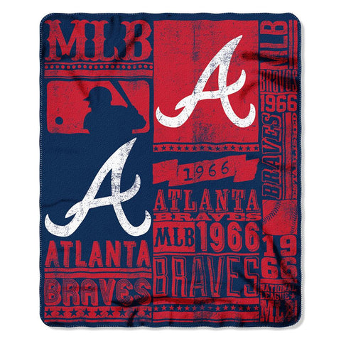 Atlanta Braves MLB Light Weight Fleece Blanket (Strength Series) (50inx60in)