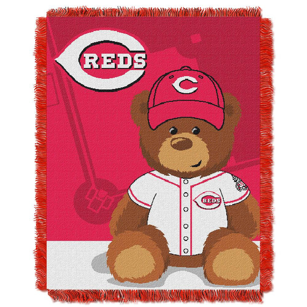 Cincinnati Reds MLB Triple Woven Jacquard Throw (Field Baby Series) (36x48)