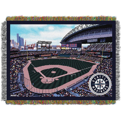 Seattle Mariners MLB (Safeco Park) Woven Tapestry Throw (48inx60in)