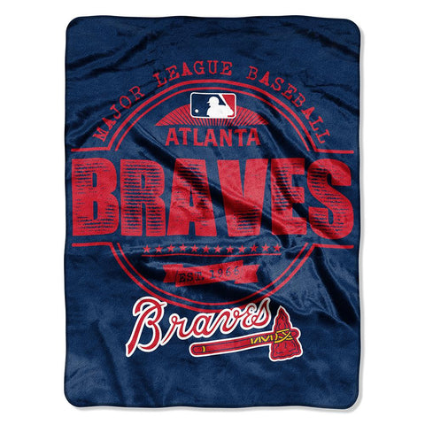 Atlanta Braves MLB Micro Raschel Blanket (Structure Series) (45in x 60in)