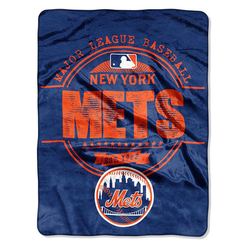 New York Mets MLB Micro Raschel Blanket (Structure Series) (46in x 60in)