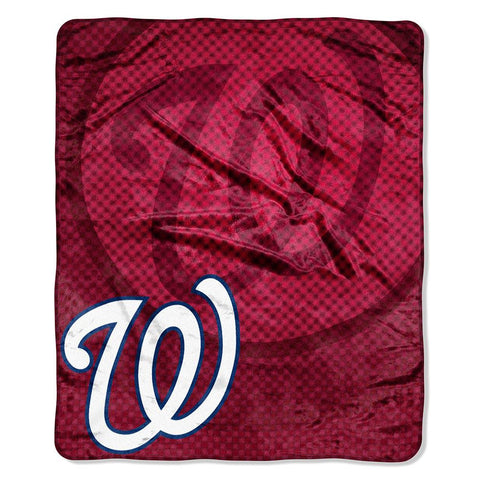 Washington Nationals MLB Royal Plush Raschel Blanket (Retro Series) (50in x 60in)