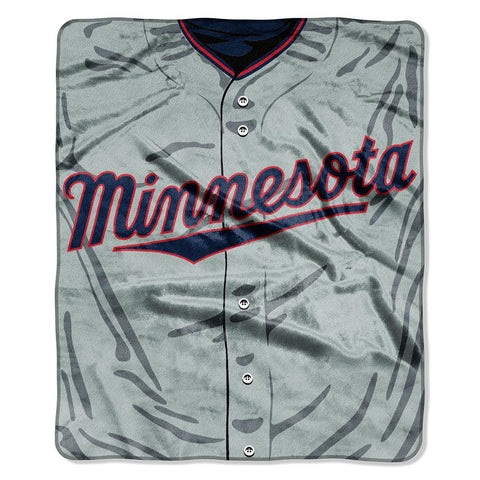 Minnesota Twins MLB Royal Plush Raschel Blanket (Jersey Series) (50in x 60in)