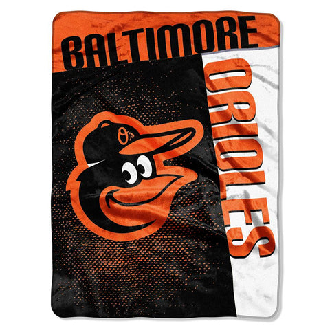 Baltimore Orioles MLB Royal Plush Raschel Blanket (Strike Series) (60x80)