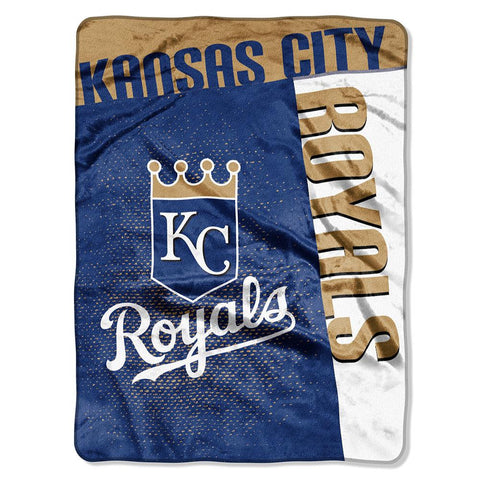 Kansas City Royals MLB Royal Plush Raschel Blanket (Strike Series) (60x80)