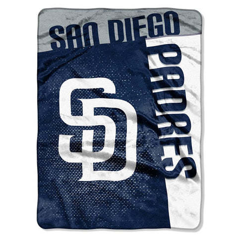 San Diego Padres MLB Royal Plush Raschel Blanket (Strike Series) (60x80)