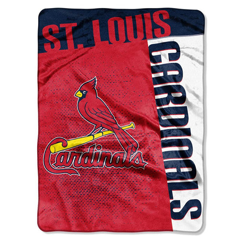 St. Louis Cardinals MLB Royal Plush Raschel Blanket (Strike Series) (60x80)