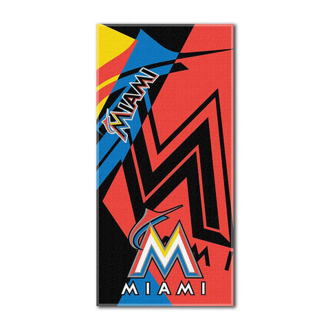 Miami Marlins MLB ?Puzzle? Over-sized Beach Towel (34in x 72in)