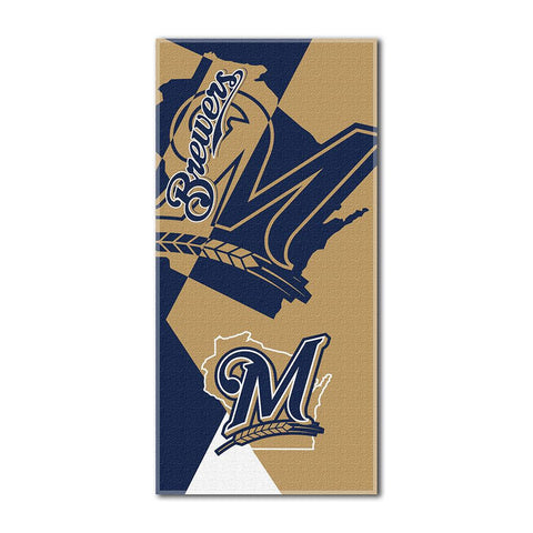Milwaukee Brewers MLB ?Puzzle? Over-sized Beach Towel (34in x 72in)