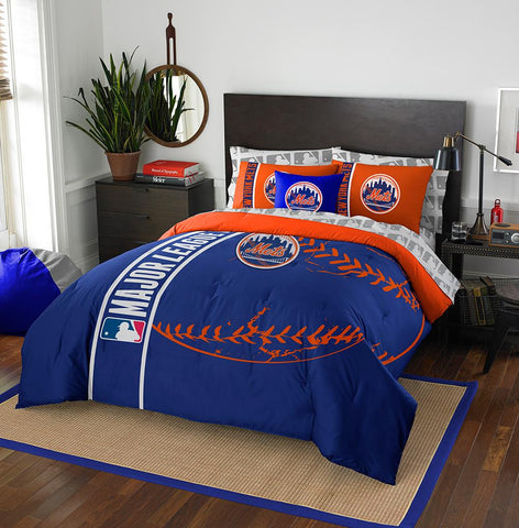 New York Mets MLB Full Comforter Bed in a Bag (Soft & Cozy) (76in x 86in)