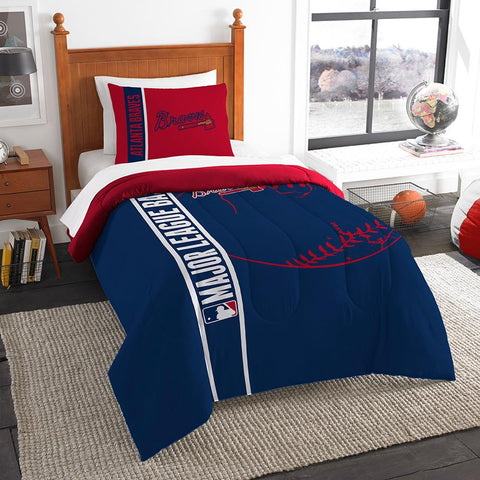 Atlanta Braves MLB Printed Comforter & Sham Set (Twin) (64 x 86)