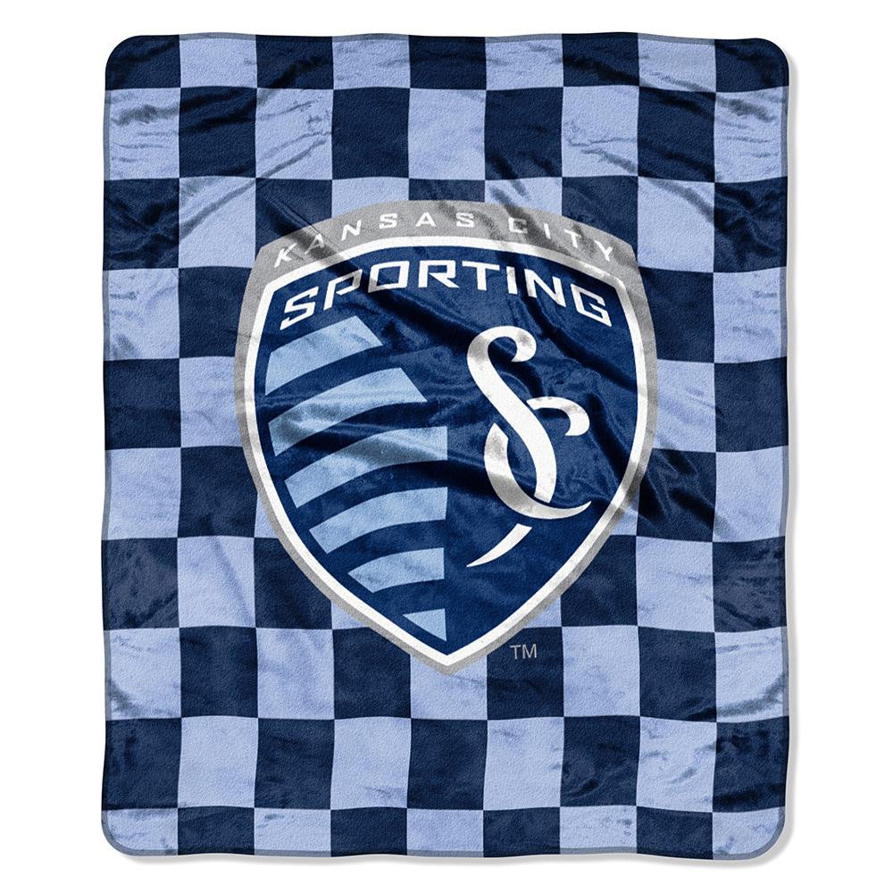 Sporting Kansas City MLS Royal Plush Raschel Blanket (50x60)