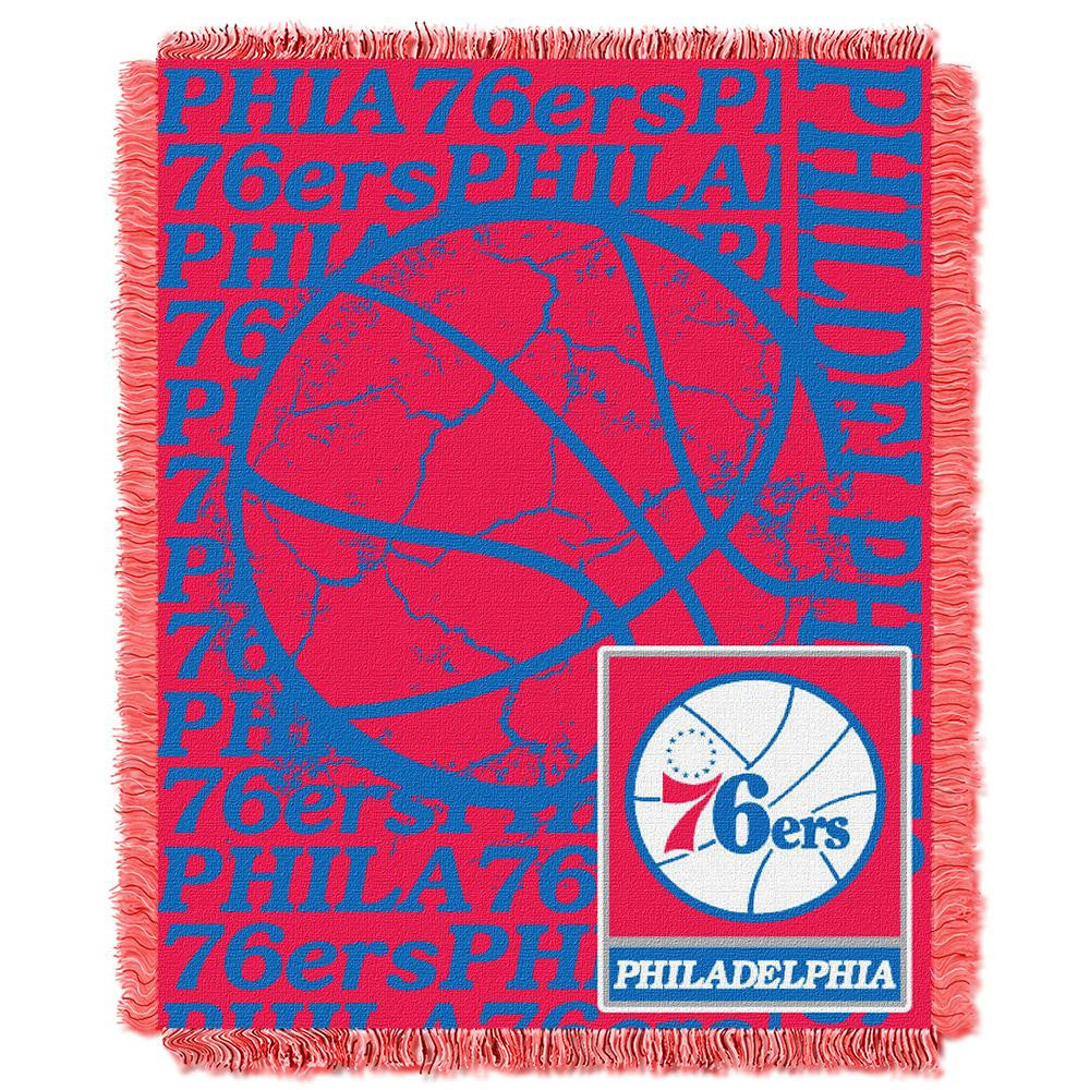 Philadelphia 76ers NBA Triple Woven Jacquard Throw (Double Play Series) (48x60)
