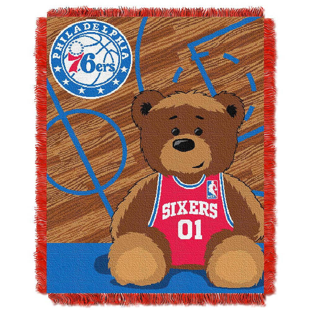 Philadelphia 76ers NBA Triple Woven Jacquard Throw (Half Court Baby Series) (36x48)