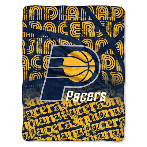 Indiana Pacers NBA Micro Raschel Blanket (Redux Series) (46in x 60in)